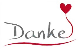 Schriftzug Danke mit Herz
